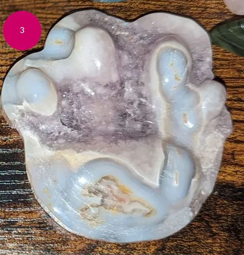 Pink and Purple Amethyst w/Flower Agate Paw