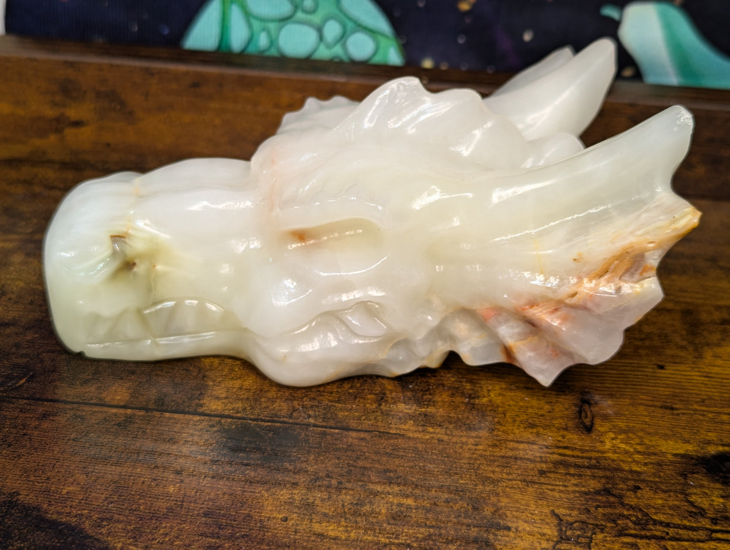 Afghanistan Jade (calcite) Dragon Head Carving