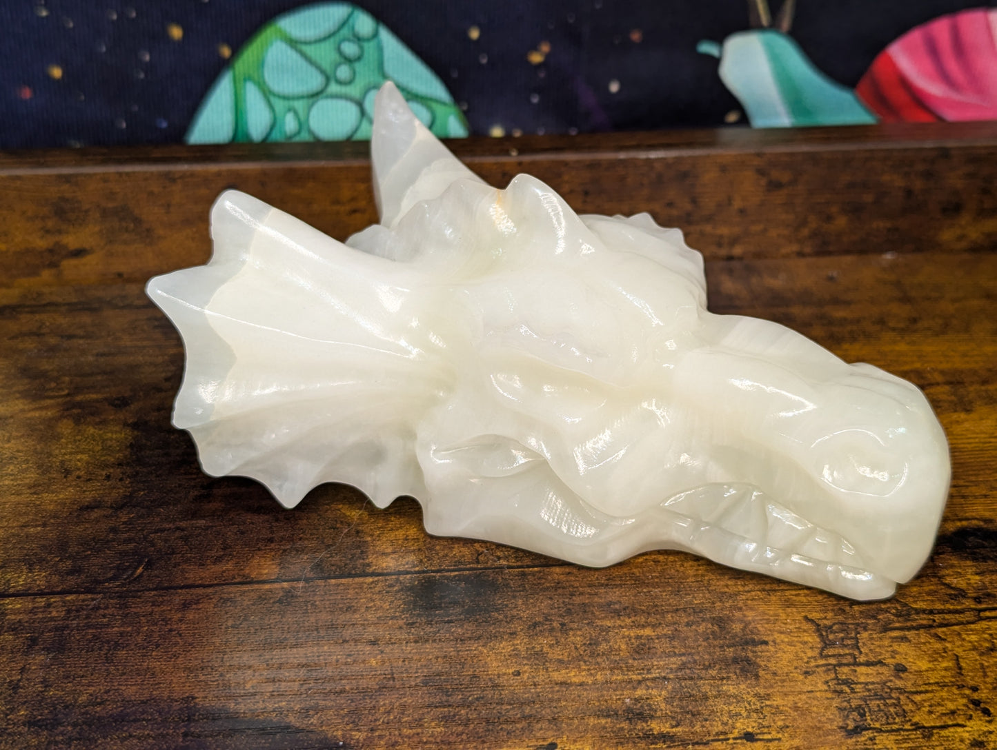 Afghanistan Jade (calcite) Dragon Head Carving