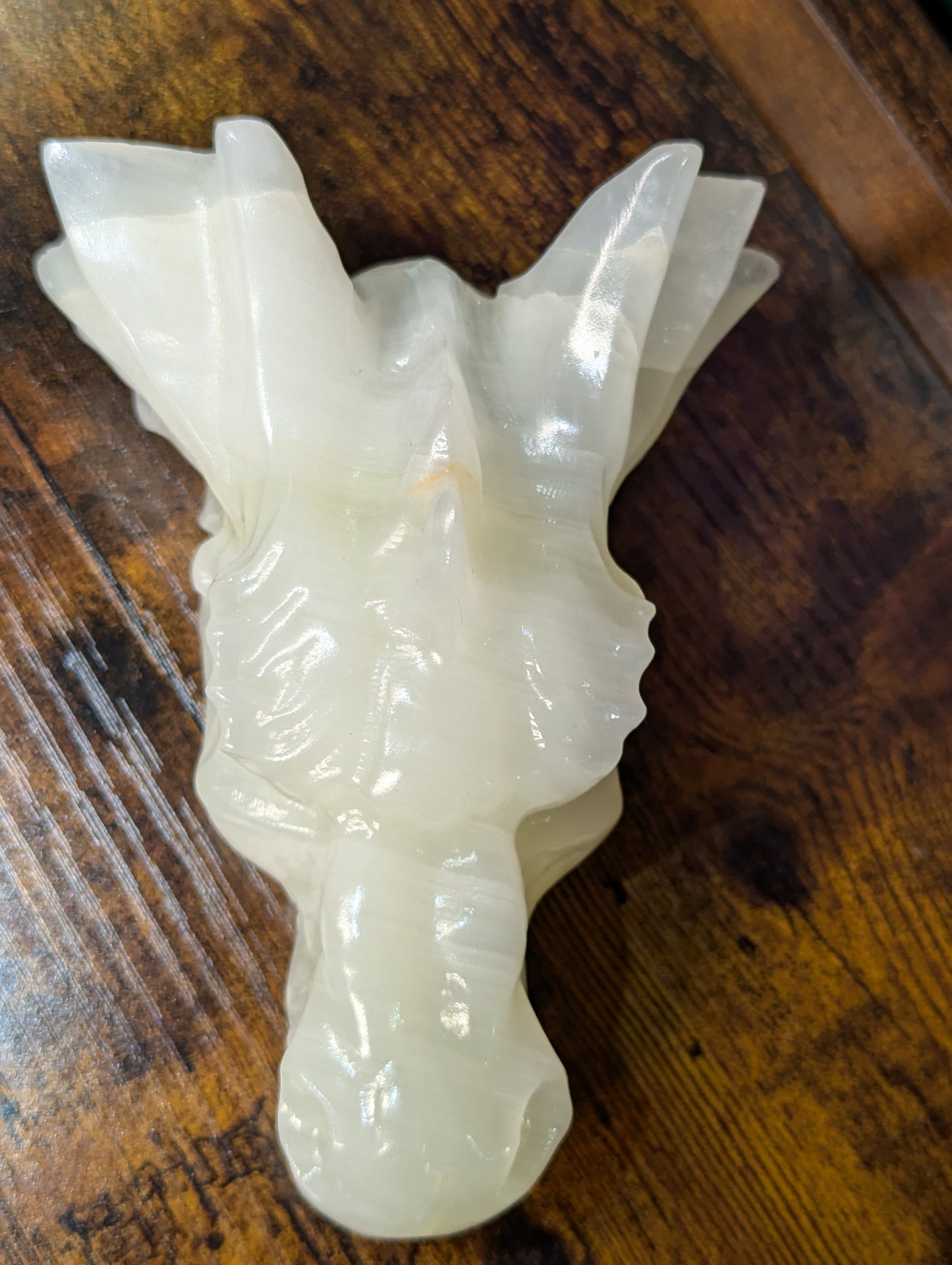 Afghanistan Jade (calcite) Dragon Head Carving
