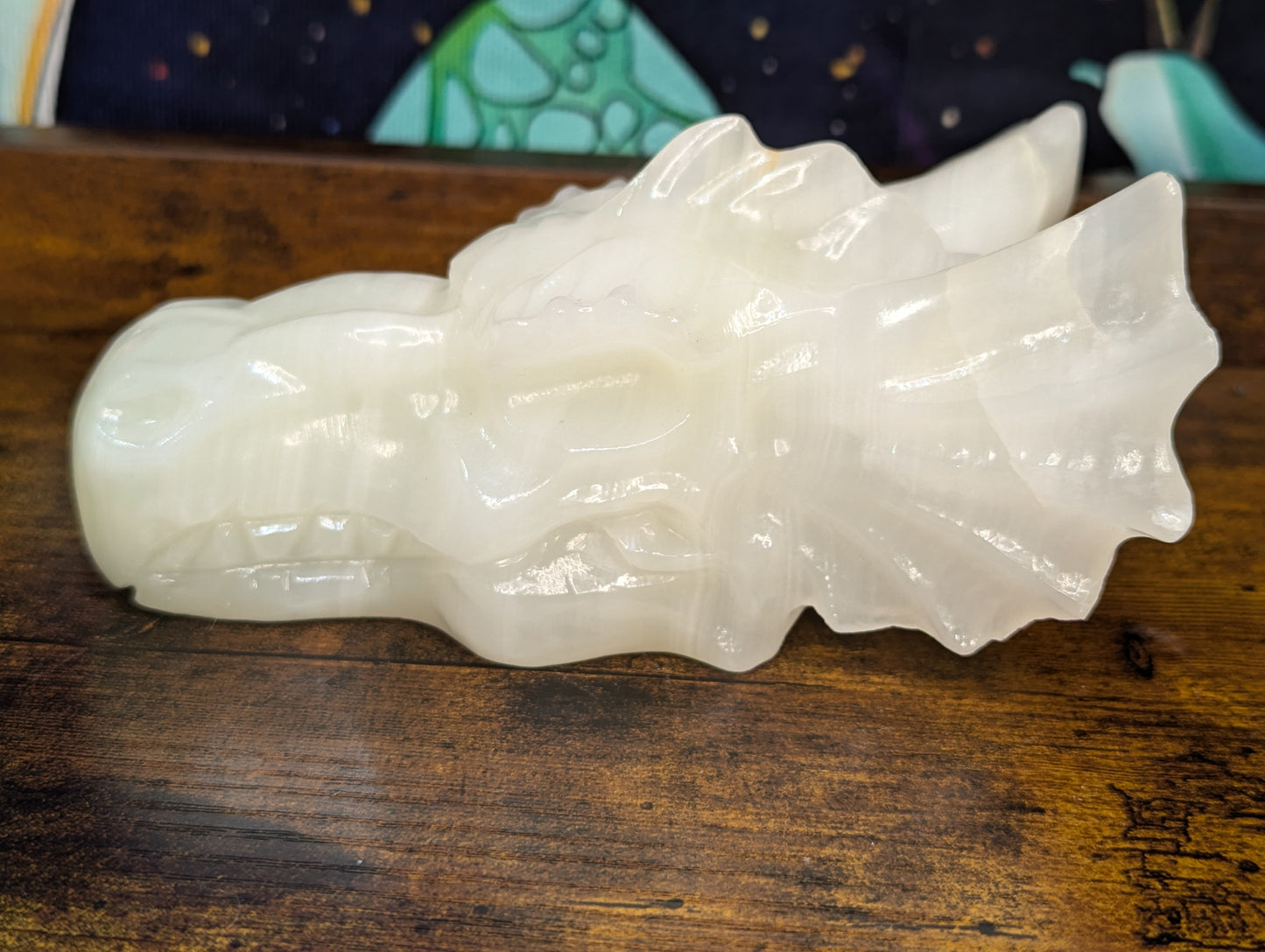 Afghanistan Jade (calcite) Dragon Head Carving