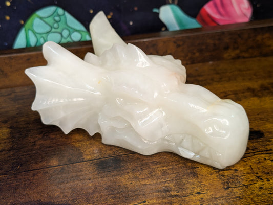 Afghanistan Jade (calcite) Dragon Head Carving