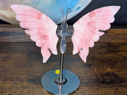 Pink Opal Butterfly Wings with stand