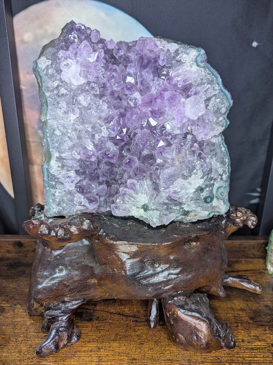 Amethyst Cluster with custom stand